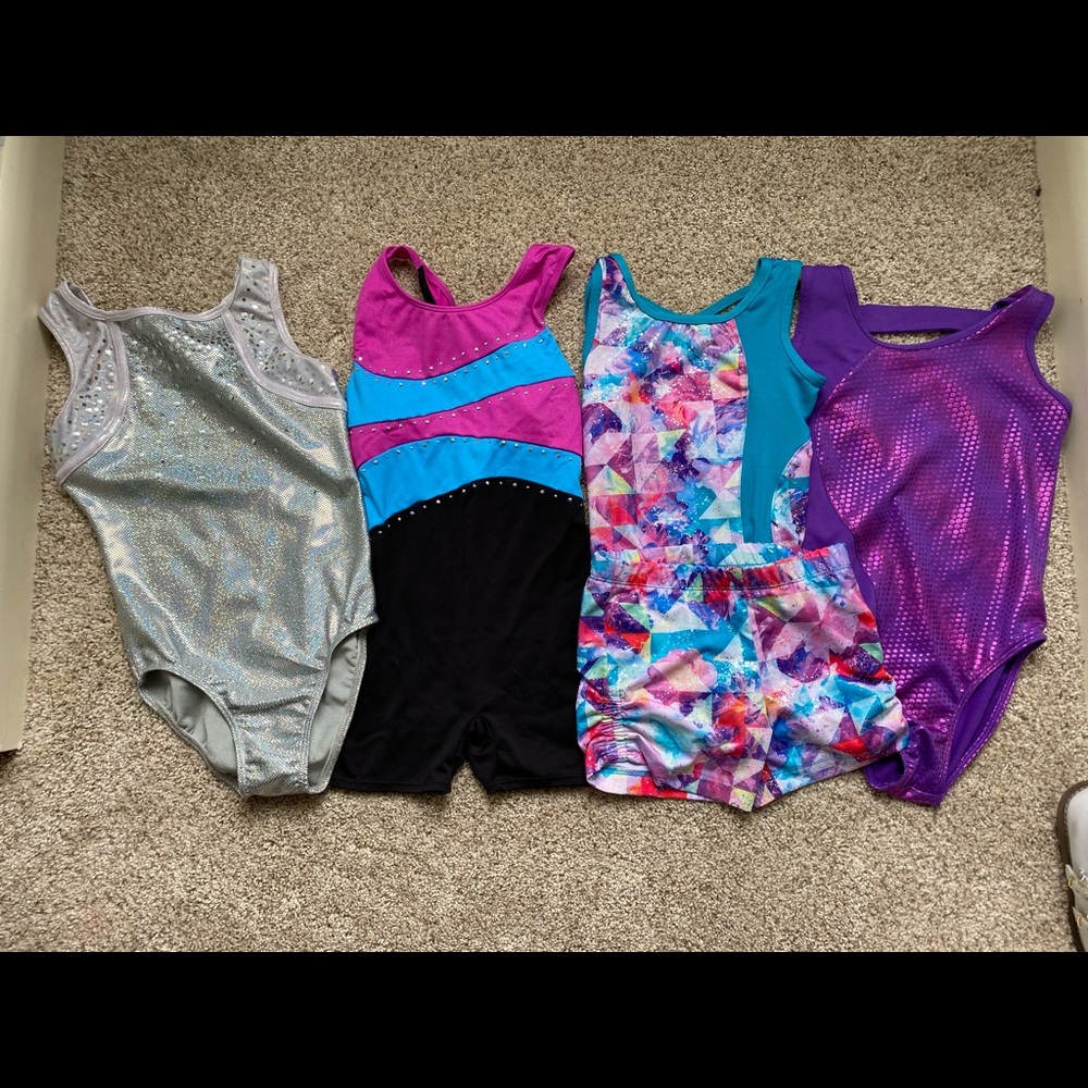 Lot of 4 gymnastics leotards size 6/6x